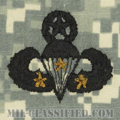 戦闘空挺章 (マスター) 降下3回（Combat Parachutist Badge, Master, Three Jump）[UCP（ACU）/パッチ]の画像