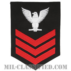 一等兵曹（二等兵曹・三等兵曹共通）（Petty Officer First Class）[ネイビーブルー（レッド）/Male（男性用）/腕章（Rating Badge）階級章]画像