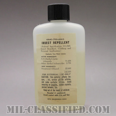 米軍 インセクト リペレント （虫除け剤） 1966年ロットの画像