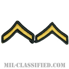 一等兵（Private Second Class (PV2)）[カラー（グリーン）/階級章（女性用）/-1996/パッチ/ペア（2枚1組）]の画像