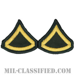 上等兵（Private First Class (PFC)）[カラー（グリーン）/階級章（女性用）/-1996/パッチ/ペア（2枚1組）]の画像