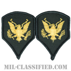 特技兵（Specialist (SPC)）[カラー（グリーン）/階級章（女性用）/-1996/パッチ/ペア（2枚1組）]の画像