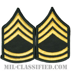 一等軍曹（Sergeant First Class (SFC)）[カラー（グリーン）/階級章（女性用）/-1996/パッチ/ペア（2枚1組）]画像