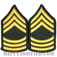 曹長（Master Sergeant (MSG)）[カラー（グリーン）/階級章（女性用）/-1996/パッチ/ペア（2枚1組）]画像