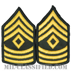 先任曹長（First Sergeant (1SG)）[カラー（グリーン）/階級章（女性用）/-1996/パッチ/ペア（2枚1組）]画像