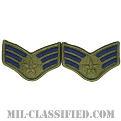 上等空兵（Senior Airman）[サブデュード/メロウエッジ/空軍階級章（-1991）/Small（女性用）/パッチ/ペア（2枚1組）]画像