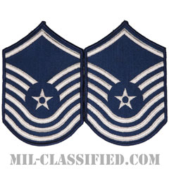 上級曹長（Senior Master Sergeant）[カラー/メロウエッジ/空軍階級章（-1991）/Large（男性用）/パッチ/ペア（2枚1組）]画像