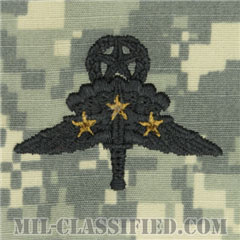 戦闘自由降下章 (マスター) 降下3回（Combat Military Freefall Parachutist, Jumpmaster, Three Jump）[UCP（ACU）/パッチ]の画像