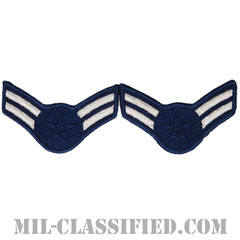一等空兵（Airman First Class）[カラー/メロウエッジ/空軍階級章（-1991）/Large（男性用）/パッチ/ペア（2枚1組）]画像