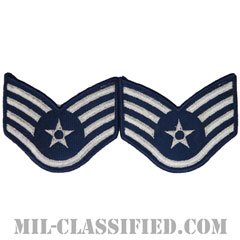 軍曹（Staff Sergeant）[カラー/メロウエッジ/空軍階級章（-1991）/Large（男性用）/パッチ/ペア（2枚1組）]画像