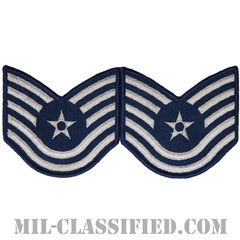技能軍曹（Technical Sergeant）[カラー/メロウエッジ/空軍階級章（-1991）/Large（男性用）/パッチ/ペア（2枚1組）]画像