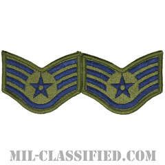 軍曹（Staff Sergeant）[サブデュード/メロウエッジ/空軍階級章（-1991）/Small（女性用）/パッチ/ペア（2枚1組）]画像