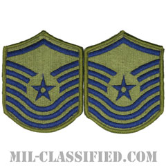 上級曹長（Senior Master Sergeant）[サブデュード/メロウエッジ/空軍階級章（-1991）/Small（女性用）/パッチ/ペア（2枚1組）]画像