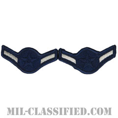 二等空兵（Airman）[カラー/メロウエッジ/空軍階級章（-1991）/Small（女性用）/パッチ/ペア（2枚1組）]の画像