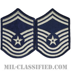 最上級曹長（Chief Master Sergeant）[カラー/メロウエッジ/空軍階級章（-1991）/Small（女性用）/パッチ/ペア（2枚1組）]画像