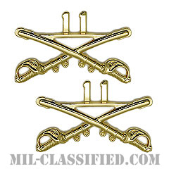 第11騎兵連隊騎兵科章（11th Cavalry Regiment, Cavalry Branch Insignia）[カラー/兵科章（将校用）/バッジ/ペア（2個1組）]の画像