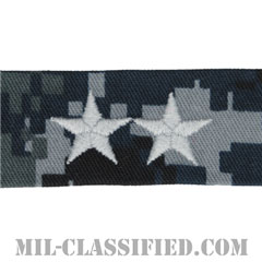 少将 (上級少将)（Rear Admiral Upper Half (RADM)）[NWU Type1/襟用階級章/生地テープパッチ/ペア（2枚1組）]の画像