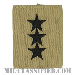 中将（Lieutenant General (LTG)）[デザート/ゴアテックスパーカー用スライドオン階級章]の画像
