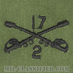 第17騎兵連隊第2大隊騎兵科章（2nd Battalion, 17th Cavalry Regiment, Cavalry Branch）[サブデュード/兵科章/パッチ/ペア（2枚1組）]の画像