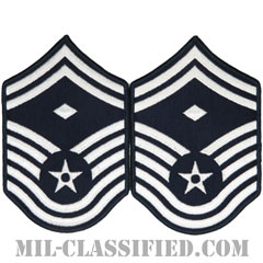 先任上級曹長（First Sergeant (E-8)）[カラー/メロウエッジ/空軍階級章（1991-）/Large（男性用）/パッチ/ペア（2枚1組）]画像