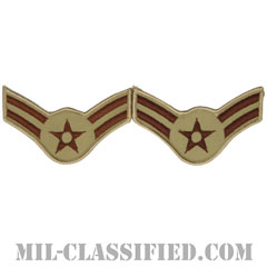 一等空兵（Airman First Class）[デザート/メロウエッジ/空軍階級章（1991-）/Large（男性用）/パッチ/ペア（2枚1組）]画像