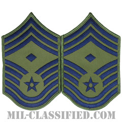 先任最上級曹長（First Sergeant (E-9)）[サブデュード/メロウエッジ/空軍階級章（1991-）/Large（男性用）/パッチ/ペア（2枚1組）]画像