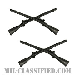 歩兵科章（Infantry Branch Insignia）[サブデュード（ブラックメタル）/兵科章/バッジ/ペア（2個1組）]の画像