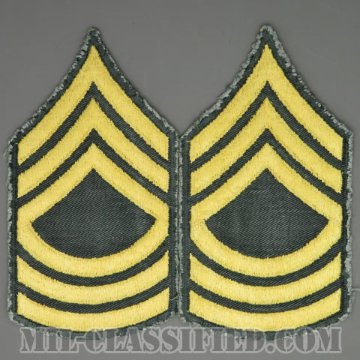 曹長（Master Sergeant (MSG)）[カラー（グリーン）/男性用/カットエッジ/階級章（1959-）/パッチ/中古1点物（ペア2枚1組）]画像