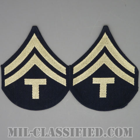 技術軍曹 (T/5)（Technician 5th Grade）[機械織りタイプ/階級章（1942-1948）/パッチ/ペア（2枚1組）/1点物]の画像