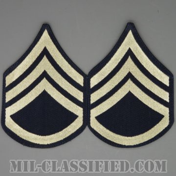 二等軍曹（Staff Sergeant (SSG)）[機械織りタイプ/階級章（1942-1948）/パッチ/ペア（2枚1組）/1点物]画像