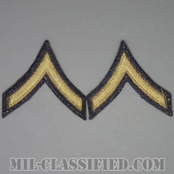 一等兵（Private First Class (PFC)）[ツイル生地刺繍タイプ/階級章（1942-1948）/パッチ/ペア（2枚1組）/1点物]画像