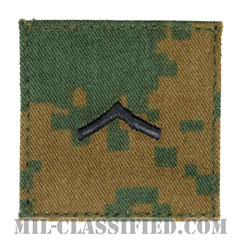 一等兵（Private First Class (PFC)）[MARPAT/ウッドランド/海兵隊階級章/ベルクロ付パッチ]画像
