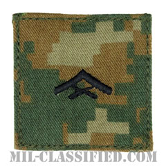 上等兵（Lance Corporal (LCpl)）[MARPAT/ウッドランド/海兵隊階級章/ベルクロ付パッチ]の画像
