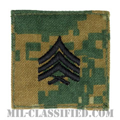 軍曹（Sergeant (Sgt)）[MARPAT/ウッドランド/海兵隊階級章/ベルクロ付パッチ]の画像