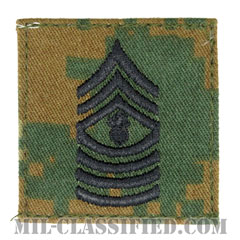上級曹長（Master Gunnery Sergeant (MGySgt)）[MARPAT/ウッドランド/海兵隊階級章/ベルクロ付パッチ]画像