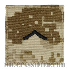 一等兵（Private First Class (PFC)）[MARPAT/デザート/海兵隊階級章/ベルクロ付パッチ]の画像