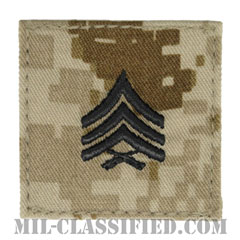 軍曹（Sergeant (Sgt)）[MARPAT/デザート/海兵隊階級章/ベルクロ付パッチ]画像