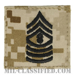 上級曹長（Master Gunnery Sergeant (MGySgt)）[MARPAT/デザート/海兵隊階級章/ベルクロ付パッチ]の画像