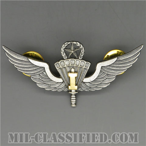 自由降下章（インストラクター）試作品（Military Freefall Parachutist, Instructor, Prototype）[カラー/1980s/燻し銀/バッジ/1点物]の画像