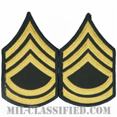 一等軍曹（Sergeant First Class (SFC)）[カラー（グリーン）/階級章（女性用）/1996-/パッチ/ペア（2枚1組）]の画像