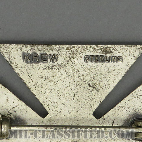射撃技術章 (マークスマン)（Marksmanship Badge, Marksman）[カラー/1940s/燻し銀（純銀・STERLING）/バッジ（ピンバック）/中古1点物（バー1個付）]画像
