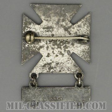 射撃技術章 (シャープシューター)（Marksmanship, Sharpshooter）[カラー/1940s/燻し銀（純銀・STERLING）/バッジ（ピンバック）/中古1点物（バー1個付）]画像