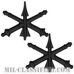 防空砲兵科章（Air Defense Artillery）[サブデュード（ブラックメタル）/兵科章/バッジ/ペア（2個1組）]画像