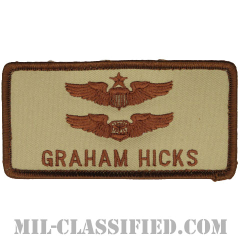 GRAHAM HICKS (シニア航空機操縦士章/ベーシック航空士章)（Senior Pilot, Navigator/Basic Observer）[デザート/メロウエッジ/ベルクロ付パッチ]の画像