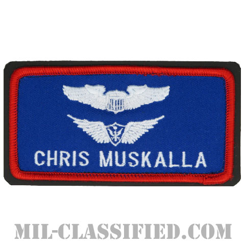 CHRIS MUSKALLA (航空機操縦士章/航空機搭乗員章)（Air Force Pilot, Army Basic Aviation）[カラー/メロウエッジ/ベルクロ付レザーバックパッチ]の画像