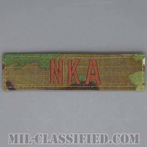 NKA（薬物アレルギーなし） [OCP/ブラウン刺繍/血液型テープ/ベルクロ付パッチ]画像