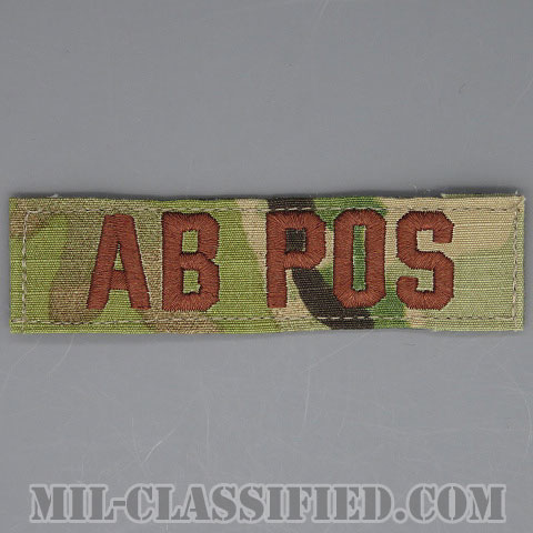 AB POS [OCP/ブラウン刺繍/血液型テープ/ベルクロ付パッチ]の画像