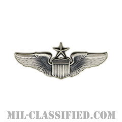 航空機操縦士章 (シニア・パイロット)（Air Force Senior Pilot Badge）[カラー/燻し銀/ミニサイズ/バッジ]の画像