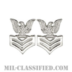 一等兵曹（Petty Officer First Class）[カラー/襟用ミニサイズ/階級章/バッジ/ペア（2個1組）]の画像