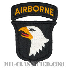 第101空挺師団（101st Airborne Division）[カラー/メロウエッジ/エアボーンタブ付/ベルクロ付パッチ]画像